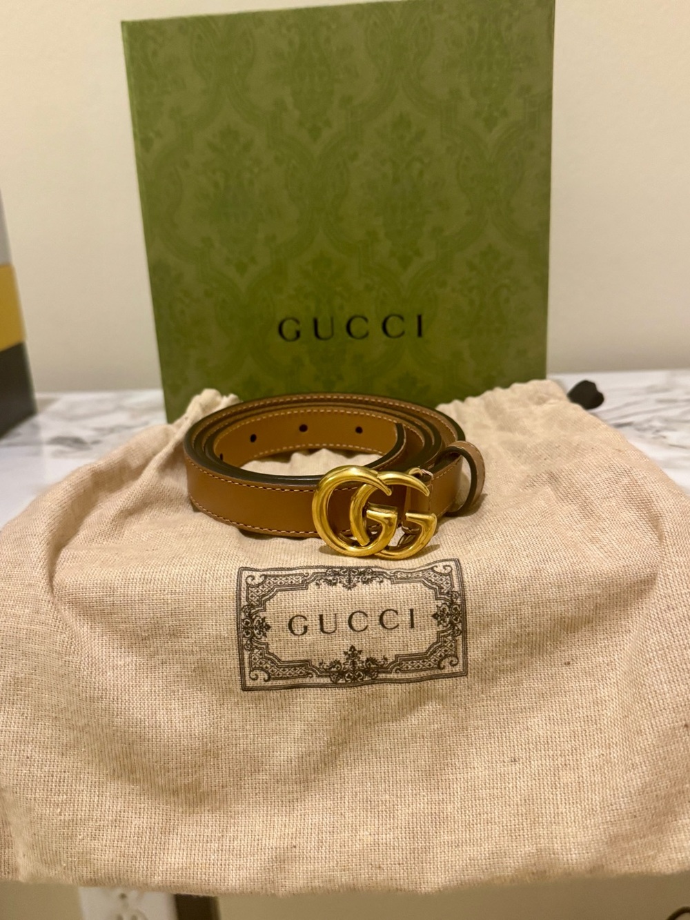 Gucci GG Marmont thin belt size 80